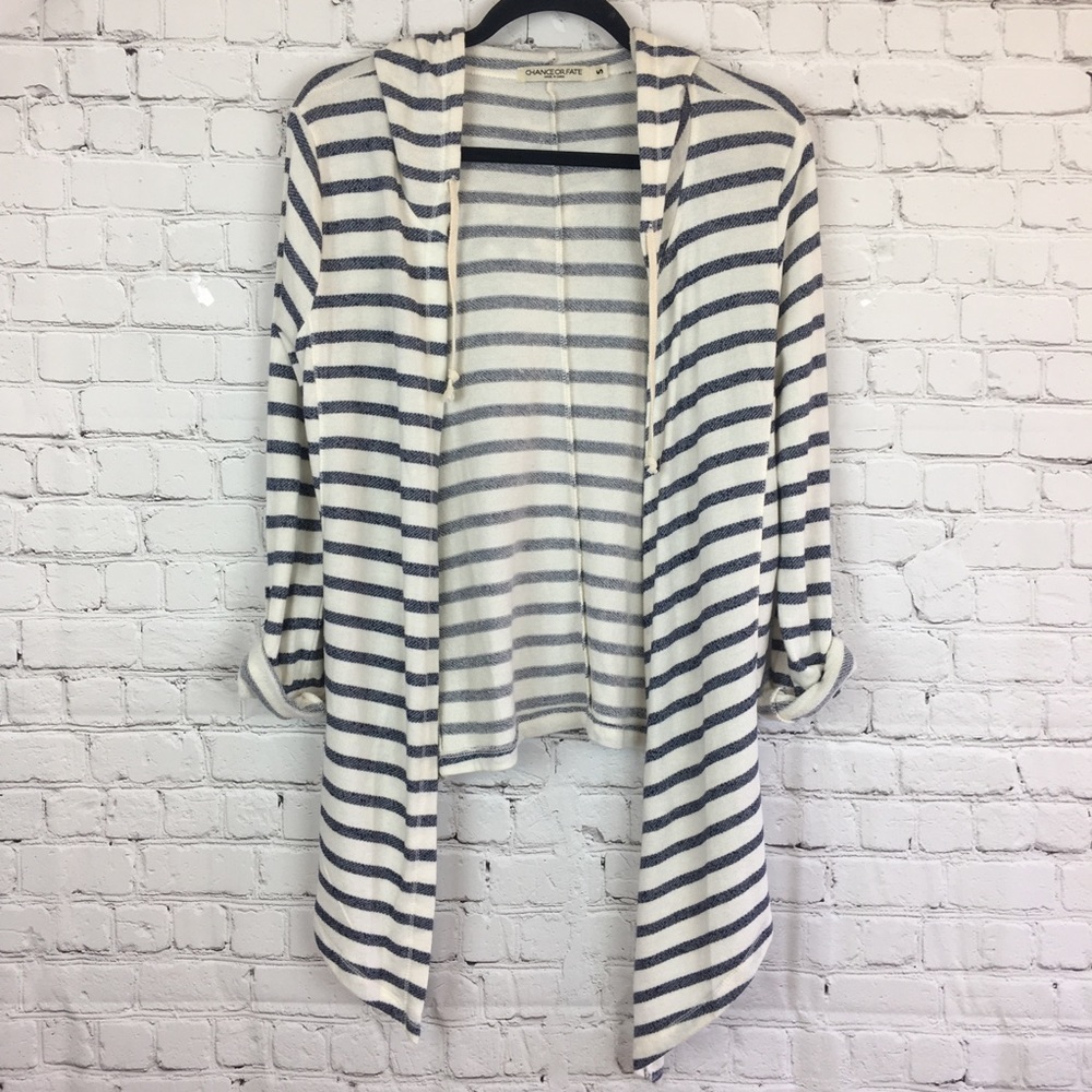 Chance or Fate Striped Cardigan - Navy and White